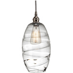 Ellisse Pendant - Metallic Beige Silver / Optic Clear