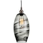 Ellisse Pendant - Metallic Beige Silver / Optic Smoke