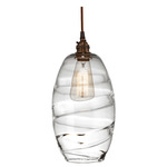 Ellisse Pendant - Flat Bronze / Optic Clear