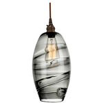 Ellisse Pendant - Flat Bronze / Optic Smoke