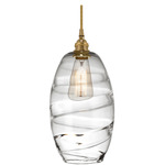 Ellisse Pendant - Gilded Brass / Optic Clear