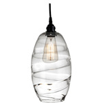 Ellisse Pendant - Matte Black / Optic Clear