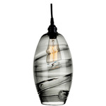 Ellisse Pendant - Matte Black / Optic Smoke