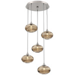 Coppa Round Multi Light Pendant - Beige Silver / Optic Bronze