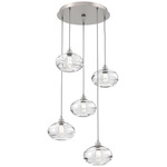Coppa Round Multi Light Pendant - Beige Silver / Optic Clear