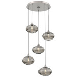 Coppa Round Multi Light Pendant - Beige Silver / Optic Smoke