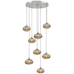Coppa Round Multi Light Pendant - Beige Silver / Optic Bronze