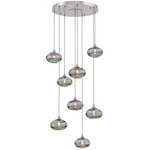 Coppa Round Multi Light Pendant - Beige Silver / Optic Smoke