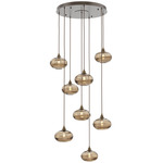 Coppa Round Multi Light Pendant - Flat Bronze / Optic Bronze