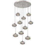 Coppa Round Multi Light Pendant - Beige Silver / Optic Smoke