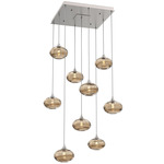 Coppa Square Multi Light Pendant - Beige Silver / Optic Bronze