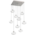 Coppa Square Multi Light Pendant - Beige Silver / Optic Clear