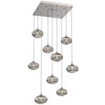 Coppa Square Multi Light Pendant - Beige Silver / Optic Smoke
