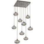 Coppa Square Multi Light Pendant - Flat Bronze / Optic Smoke
