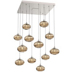 Coppa Square Multi Light Pendant - Beige Silver / Optic Bronze
