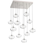 Coppa Square Multi Light Pendant - Beige Silver / Optic Clear