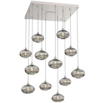 Coppa Square Multi Light Pendant - Beige Silver / Optic Smoke