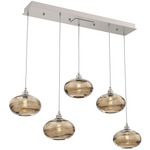 Coppa Linear Multi Light Pendant - Beige Silver / Optic Bronze