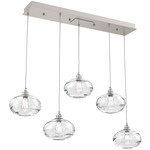 Coppa Linear Multi Light Pendant - Beige Silver / Optic Clear