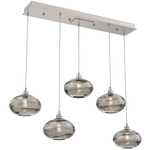 Coppa Linear Multi Light Pendant - Beige Silver / Optic Smoke