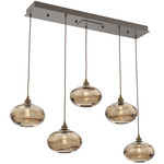 Coppa Linear Multi Light Pendant - Flat Bronze / Optic Bronze