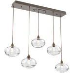 Coppa Linear Multi Light Pendant - Flat Bronze / Optic Clear