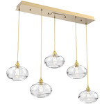 Coppa Linear Multi Light Pendant - Gilded Brass / Optic Clear