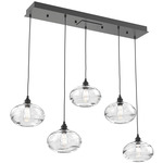 Coppa Linear Multi Light Pendant - Matte Black / Optic Clear