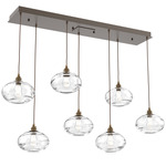 Coppa Linear Multi Light Pendant - Flat Bronze / Optic Clear