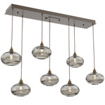 Coppa Linear Multi Light Pendant - Flat Bronze / Optic Smoke