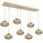 Coppa Linear Multi Light Pendant - Gilded Brass / Optic Bronze