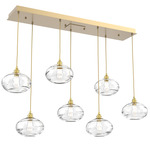 Coppa Linear Multi Light Pendant - Gilded Brass / Optic Clear