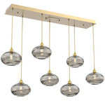 Coppa Linear Multi Light Pendant - Gilded Brass / Optic Smoke