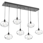 Coppa Linear Multi Light Pendant - Matte Black / Optic Clear