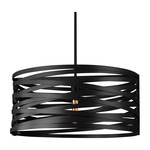 Tempest Drum Pendant - Matte Black / No Glass