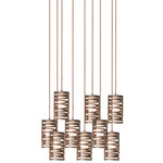 Tempest Square Multi Light Pendant - Metallic Beige Silver / Frosted Glass
