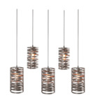 Tempest Linear Multi Light Pendant - Beige Silver / No Glass