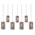 Tempest Linear Multi Light Pendant - Beige Silver / No Glass