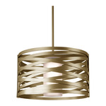 Tempest Drum Pendant - Gilded Brass / Frosted Glass