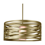Tempest Drum Pendant - Gilded Brass / Frosted Glass