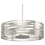 Tempest Big Drum Pendant - Beige Silver / Frosted Glass