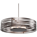 Tempest Big Drum Pendant - Flat Bronze / Frosted Glass