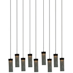 Parallel Linear Multi Light Pendant - Matte Black / Smoke Granite