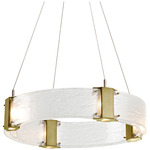 Parallel Ring Chandelier - Heritage Brass / Clear Granite