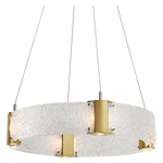 Parallel Ring Chandelier - Heritage Brass / Clear Rimelight