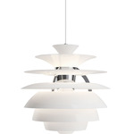 PH Snowball Warm Dim Pendant - Chrome / White