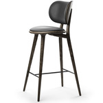 High Stool with Backrest - Sirka Grey Oak / Black