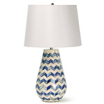 Cassia Chevron Table Lamp - Blue / White