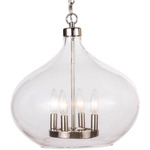 Dover Pendant - Polished Nickel / Clear