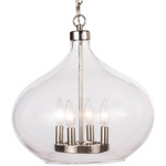 Coastal Living Dover Pendant - Polished Nickel / Clear